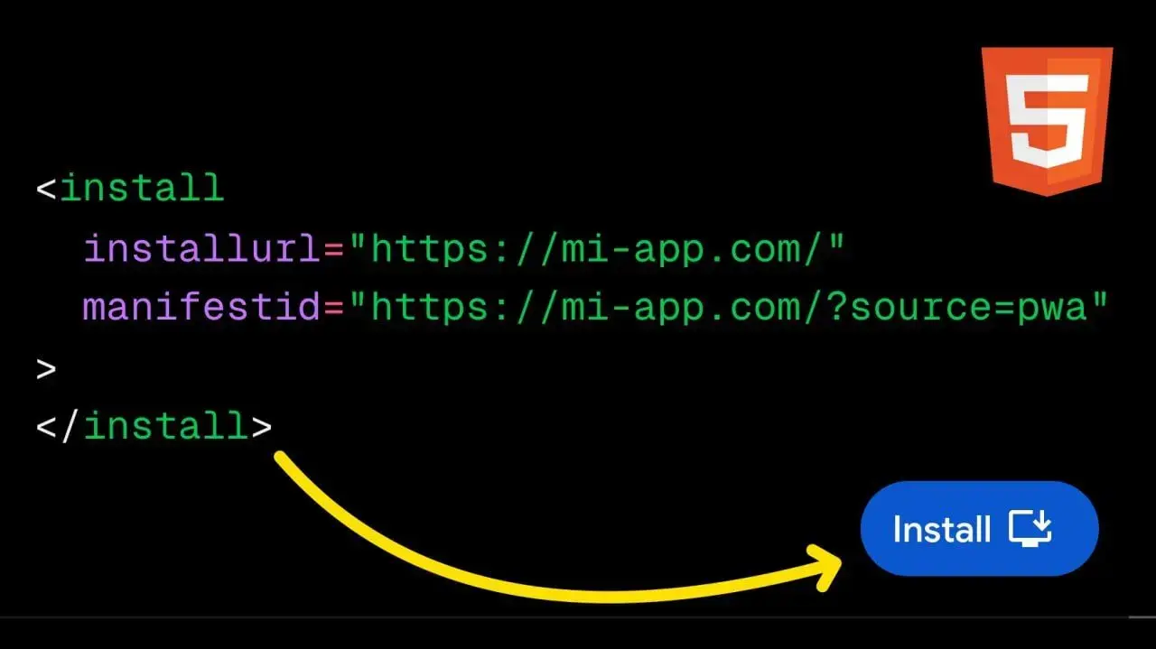 Nowy element HTML <install>
